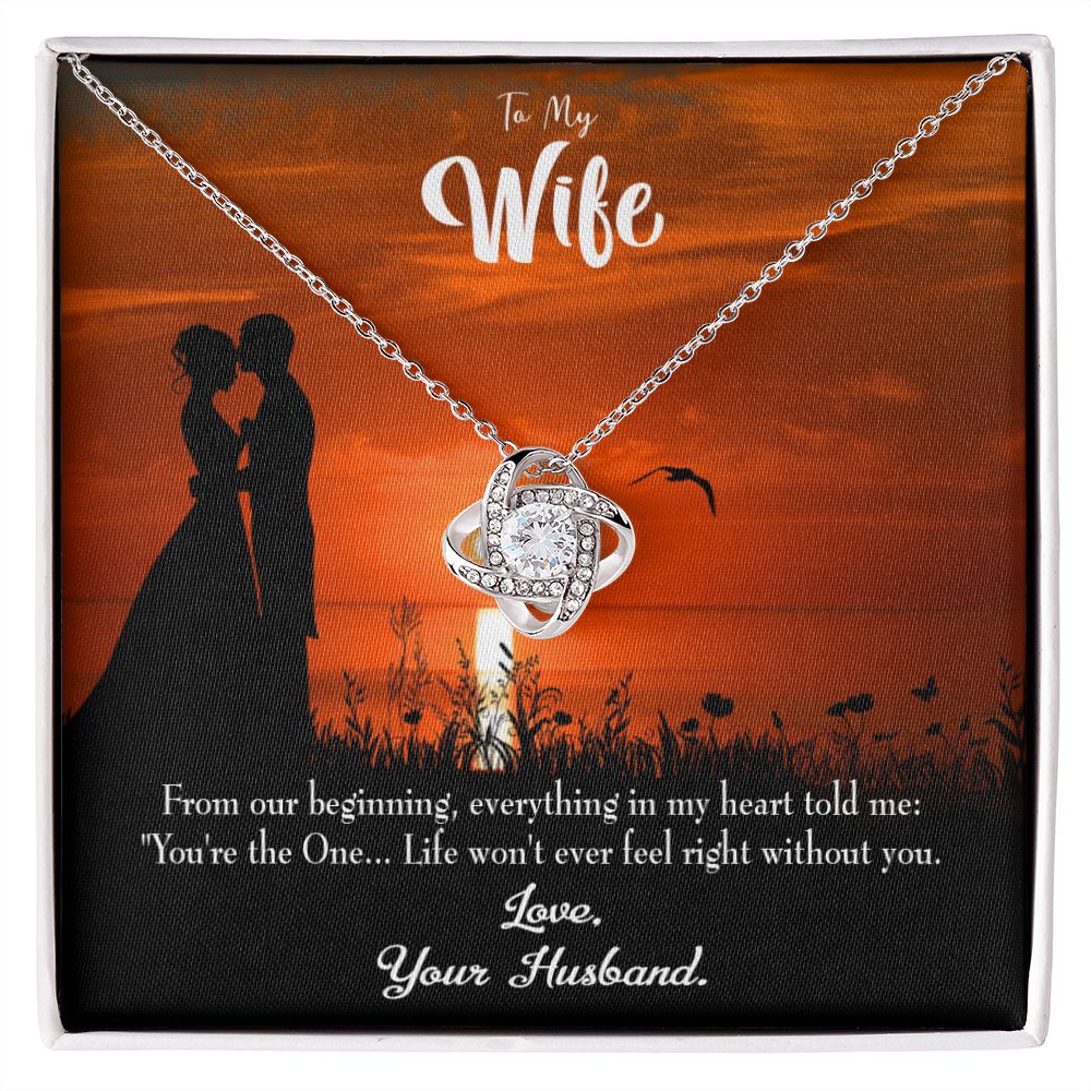To My Wife You're the One! Infinity Knot Necklace Message Card-Express Your Love Gifts