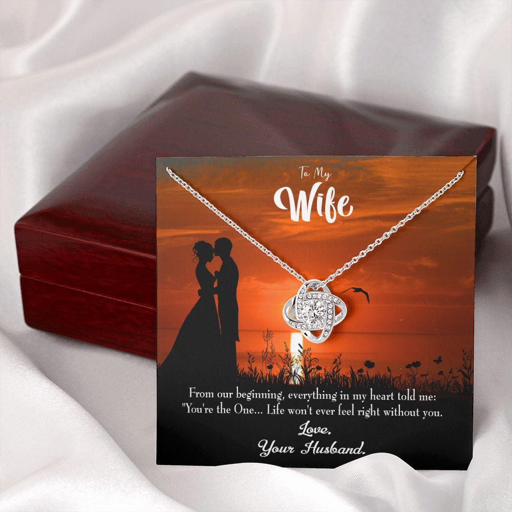 To My Wife You're the One! Infinity Knot Necklace Message Card-Express Your Love Gifts