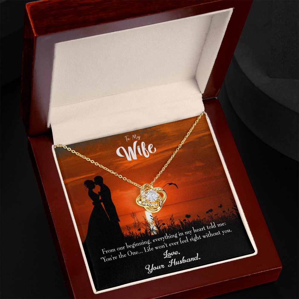 To My Wife You're the One! Infinity Knot Necklace Message Card-Express Your Love Gifts