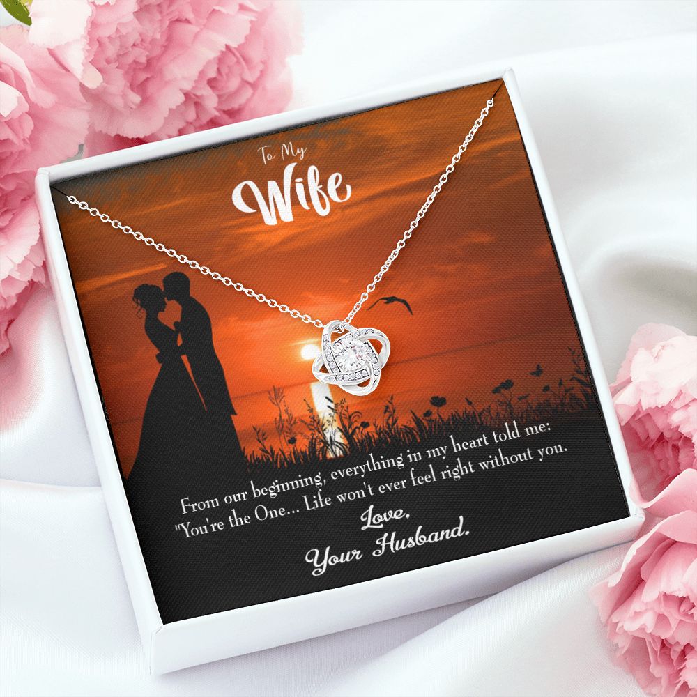 To My Wife You're the One! Infinity Knot Necklace Message Card-Express Your Love Gifts