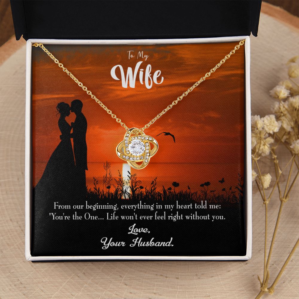 To My Wife You're the One! Infinity Knot Necklace Message Card-Express Your Love Gifts