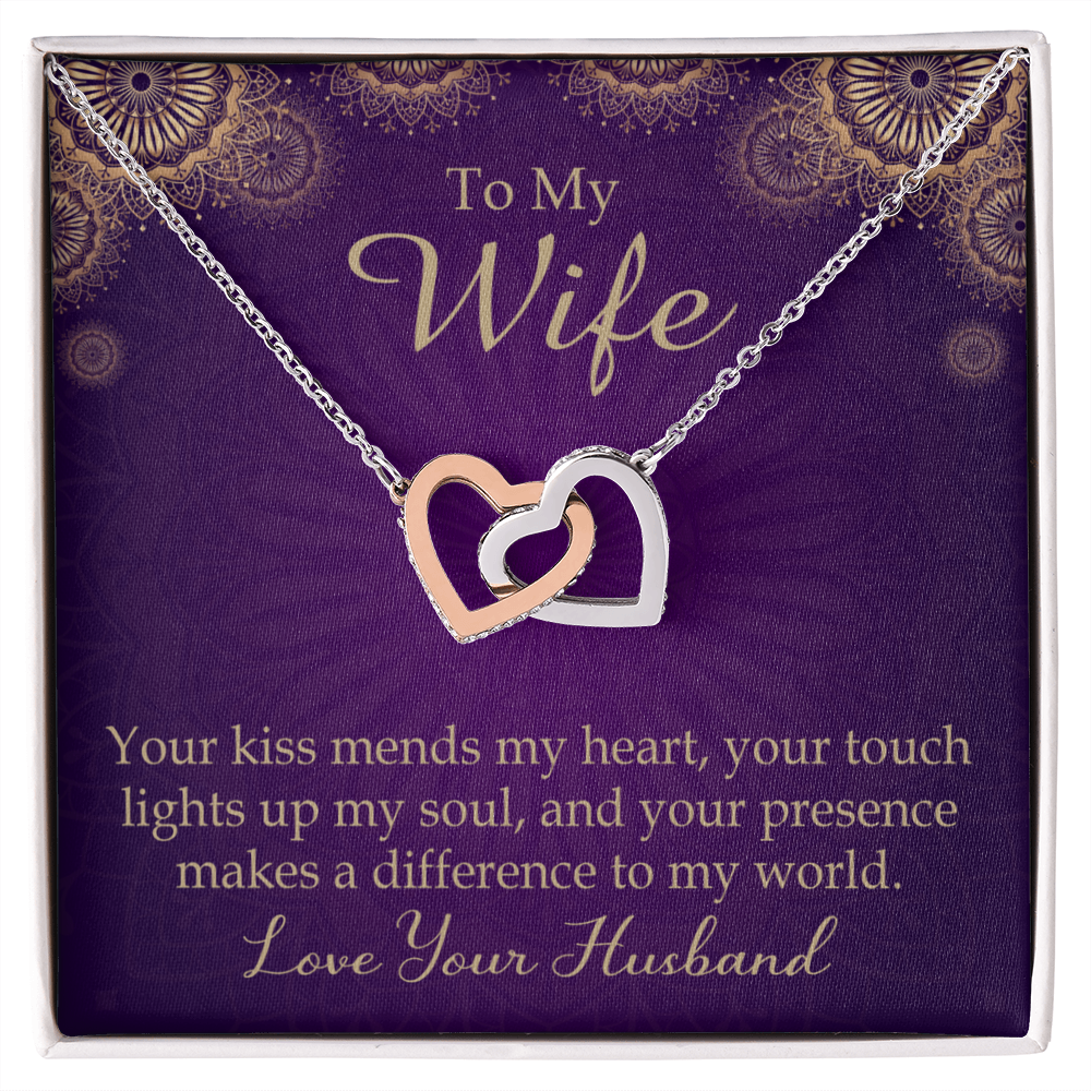 To My Wife Your Kiss Mends My Heart Inseparable Necklace-Express Your Love Gifts