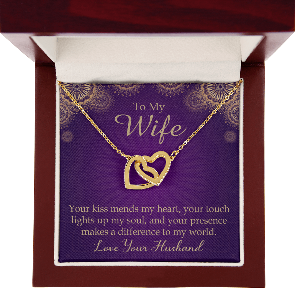 To My Wife Your Kiss Mends My Heart Inseparable Necklace-Express Your Love Gifts