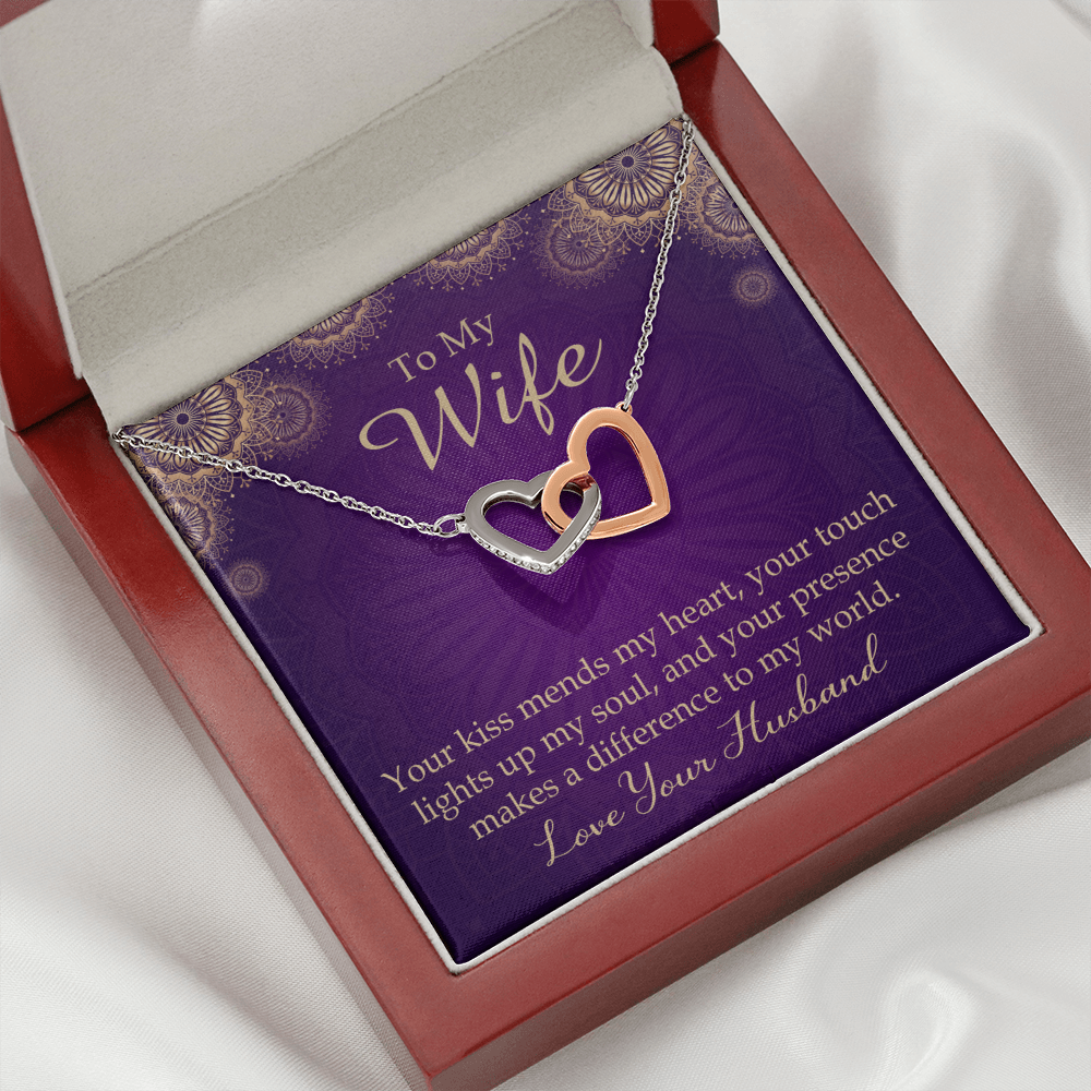 To My Wife Your Kiss Mends My Heart Inseparable Necklace-Express Your Love Gifts