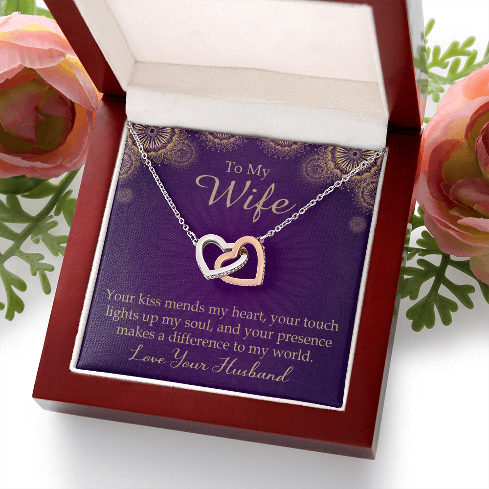 To My Wife Your Kiss Mends My Heart Inseparable Necklace-Express Your Love Gifts