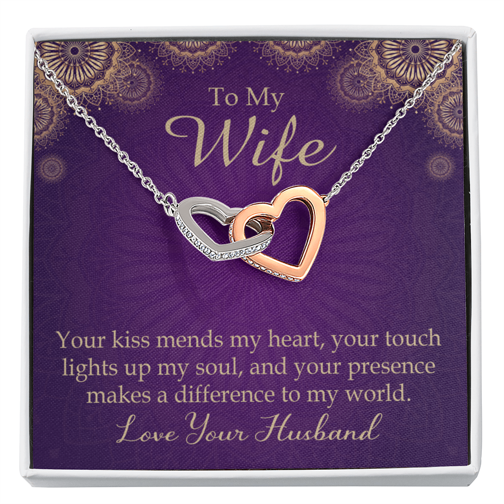 To My Wife Your Kiss Mends My Heart Inseparable Necklace-Express Your Love Gifts