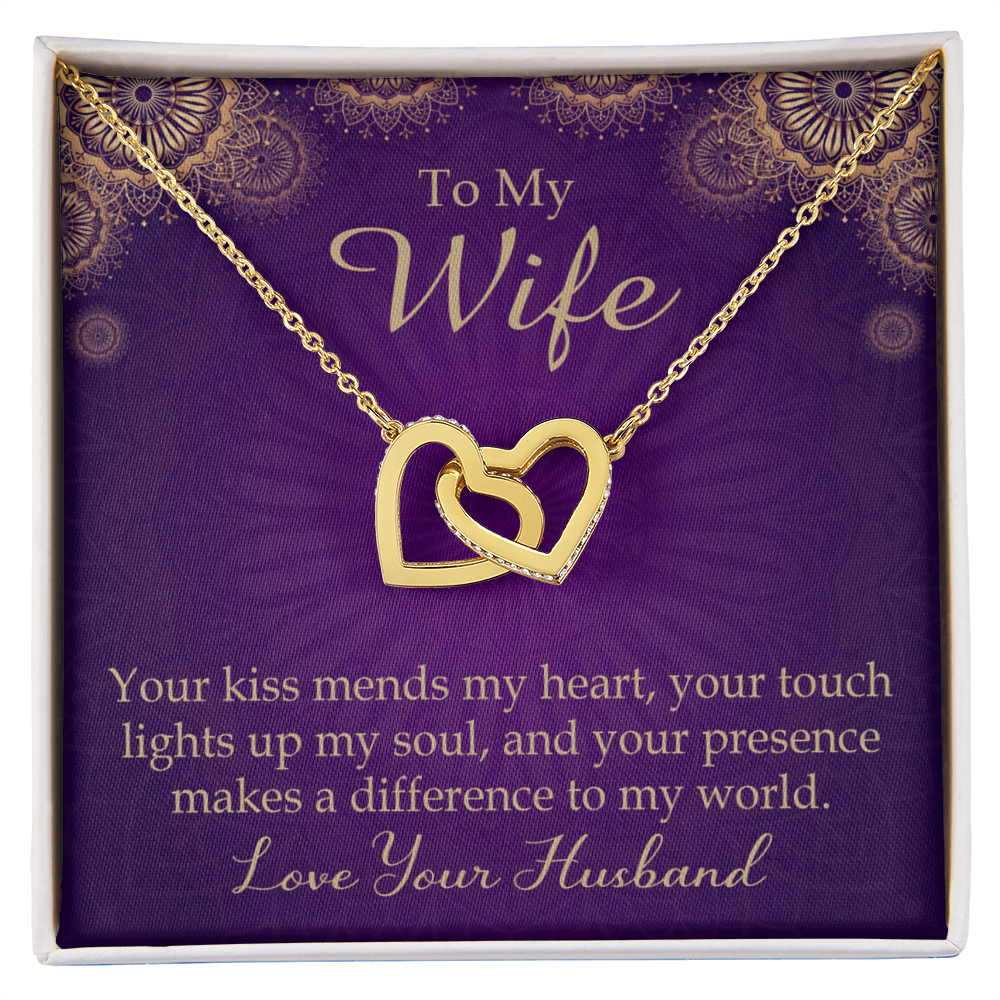 To My Wife Your Kiss Mends My Heart Inseparable Necklace-Express Your Love Gifts