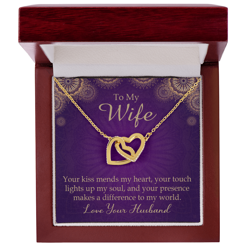 To My Wife Your Kiss Mends My Heart Inseparable Necklace-Express Your Love Gifts