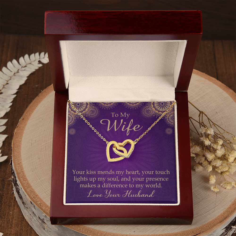 To My Wife Your Kiss Mends My Heart Inseparable Necklace-Express Your Love Gifts