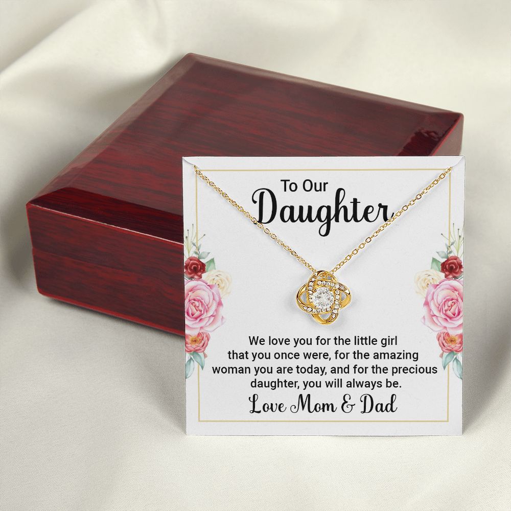 To Our Daughter We Love You Infinity Knot Necklace Message Card-Express Your Love Gifts