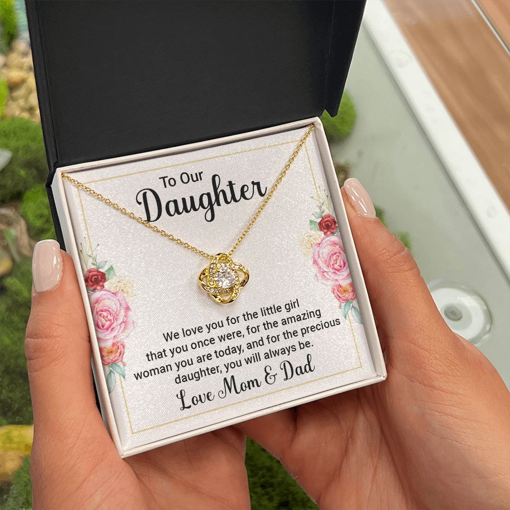 To Our Daughter We Love You Infinity Knot Necklace Message Card-Express Your Love Gifts