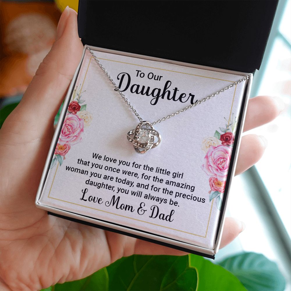 To Our Daughter We Love You Infinity Knot Necklace Message Card-Express Your Love Gifts