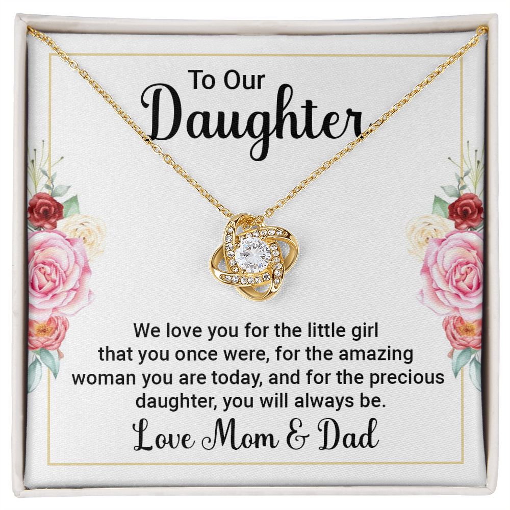 To Our Daughter We Love You Infinity Knot Necklace Message Card-Express Your Love Gifts