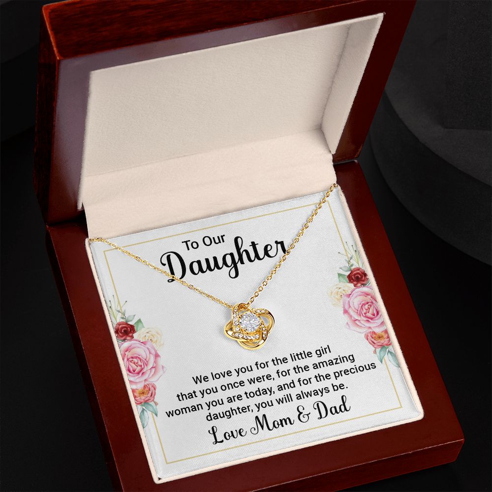 To Our Daughter We Love You Infinity Knot Necklace Message Card-Express Your Love Gifts