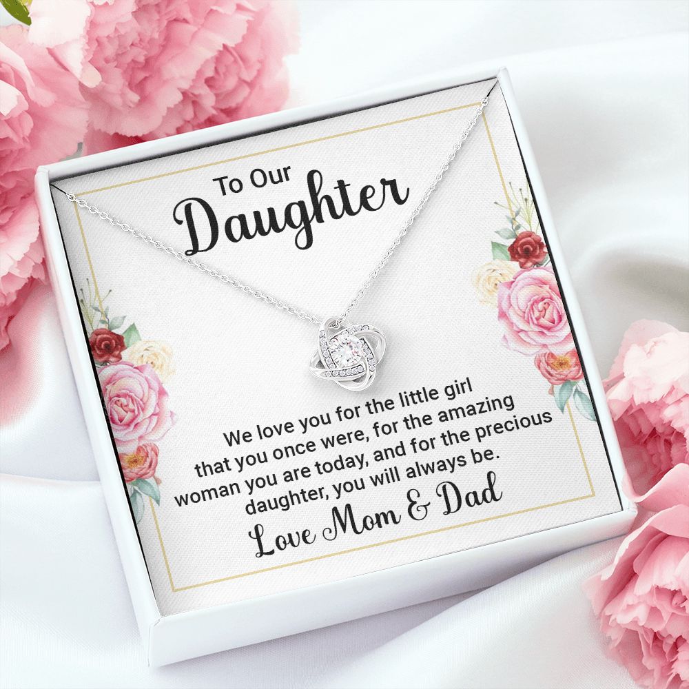 To Our Daughter We Love You Infinity Knot Necklace Message Card-Express Your Love Gifts