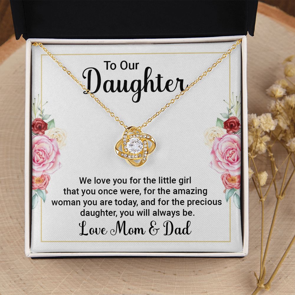 To Our Daughter We Love You Infinity Knot Necklace Message Card-Express Your Love Gifts