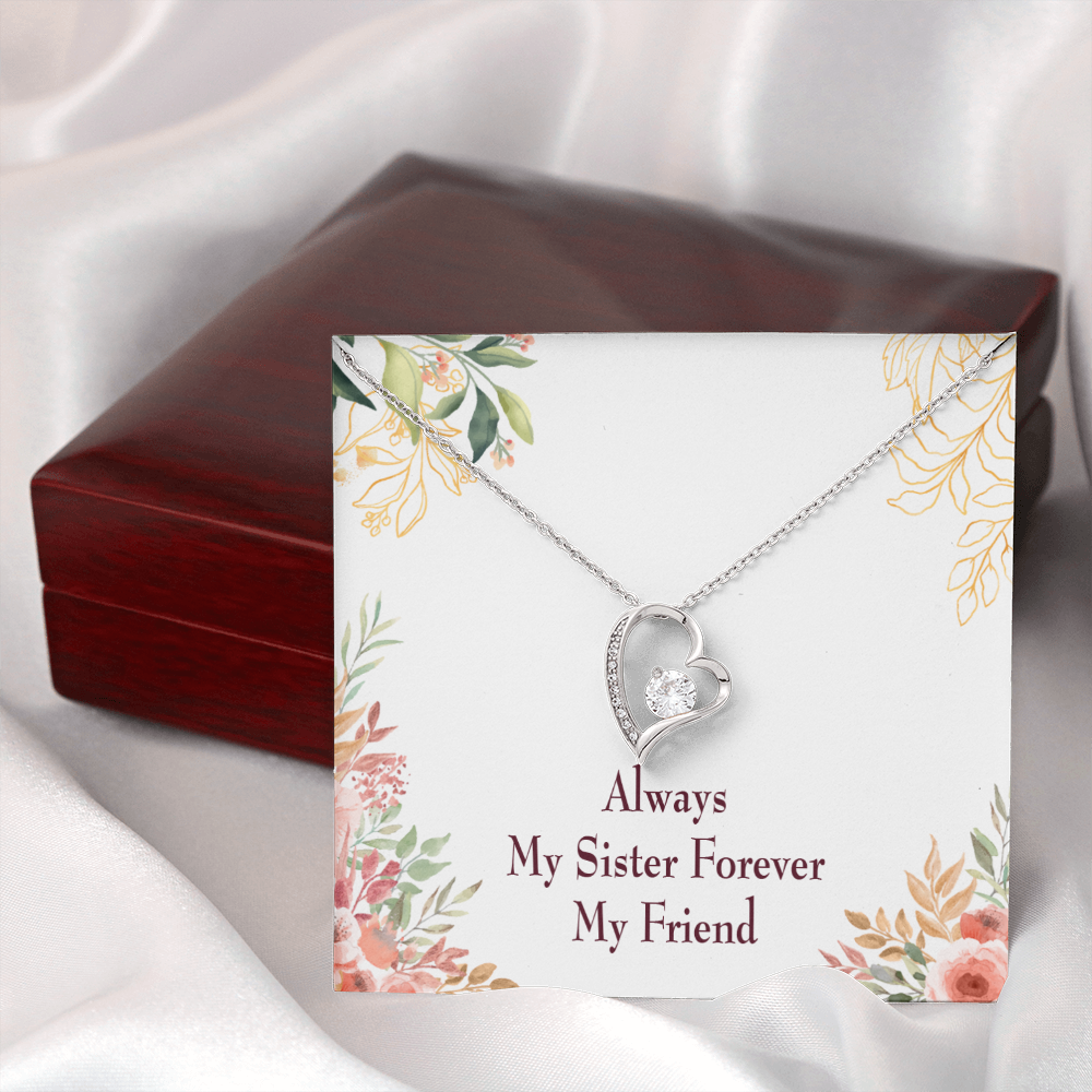 To Sister Forever Forever Necklace w Message Card-Express Your Love Gifts