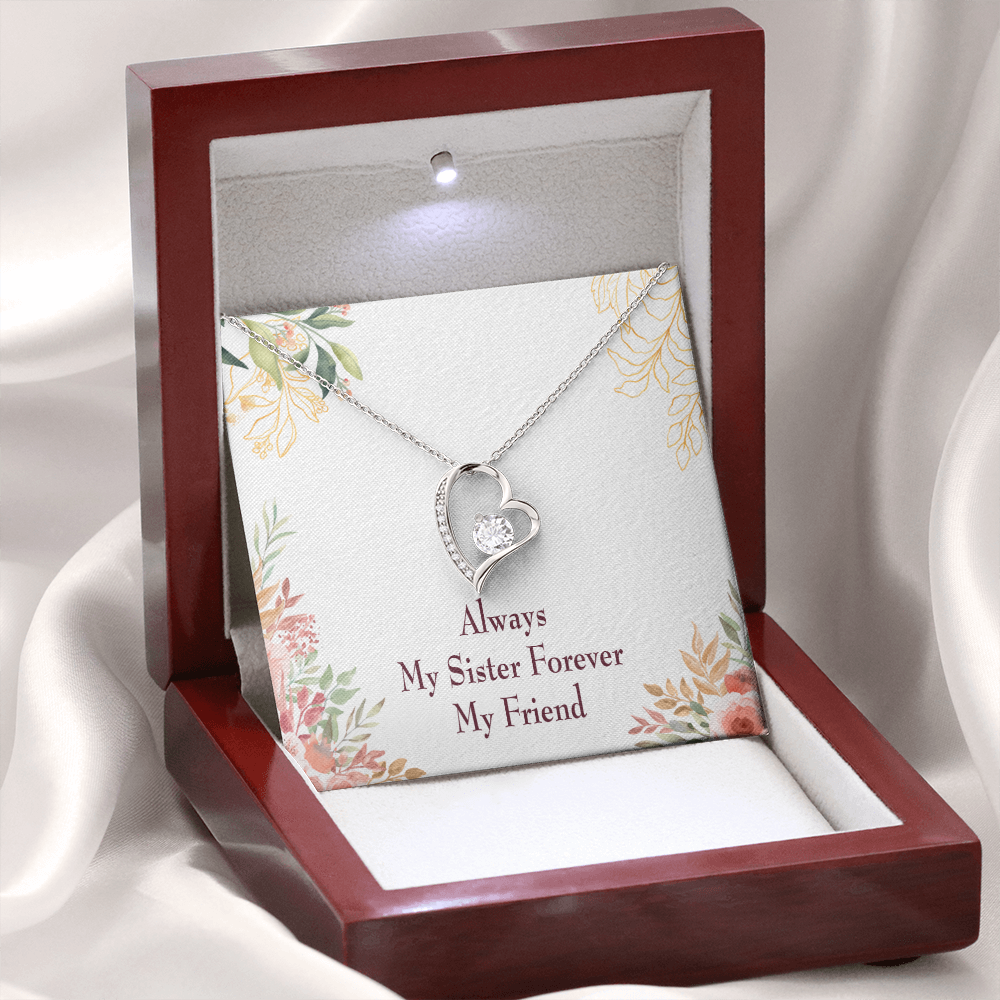To Sister Forever Forever Necklace w Message Card-Express Your Love Gifts