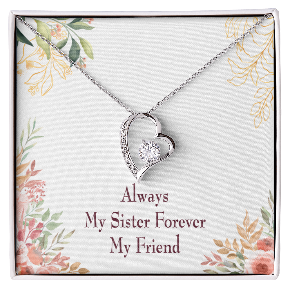 To Sister Forever Forever Necklace w Message Card-Express Your Love Gifts