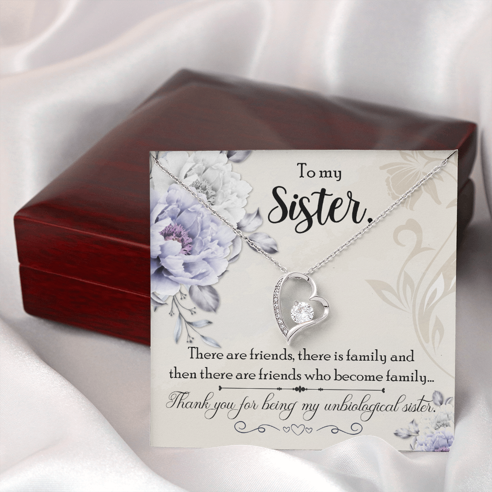 To Sister Forever Necklace w Message Card-Express Your Love Gifts