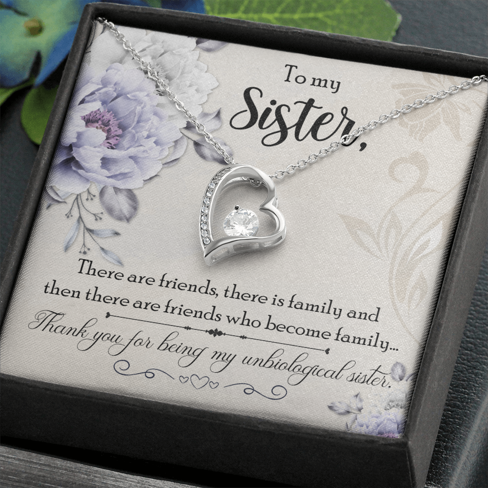 To Sister Forever Necklace w Message Card-Express Your Love Gifts