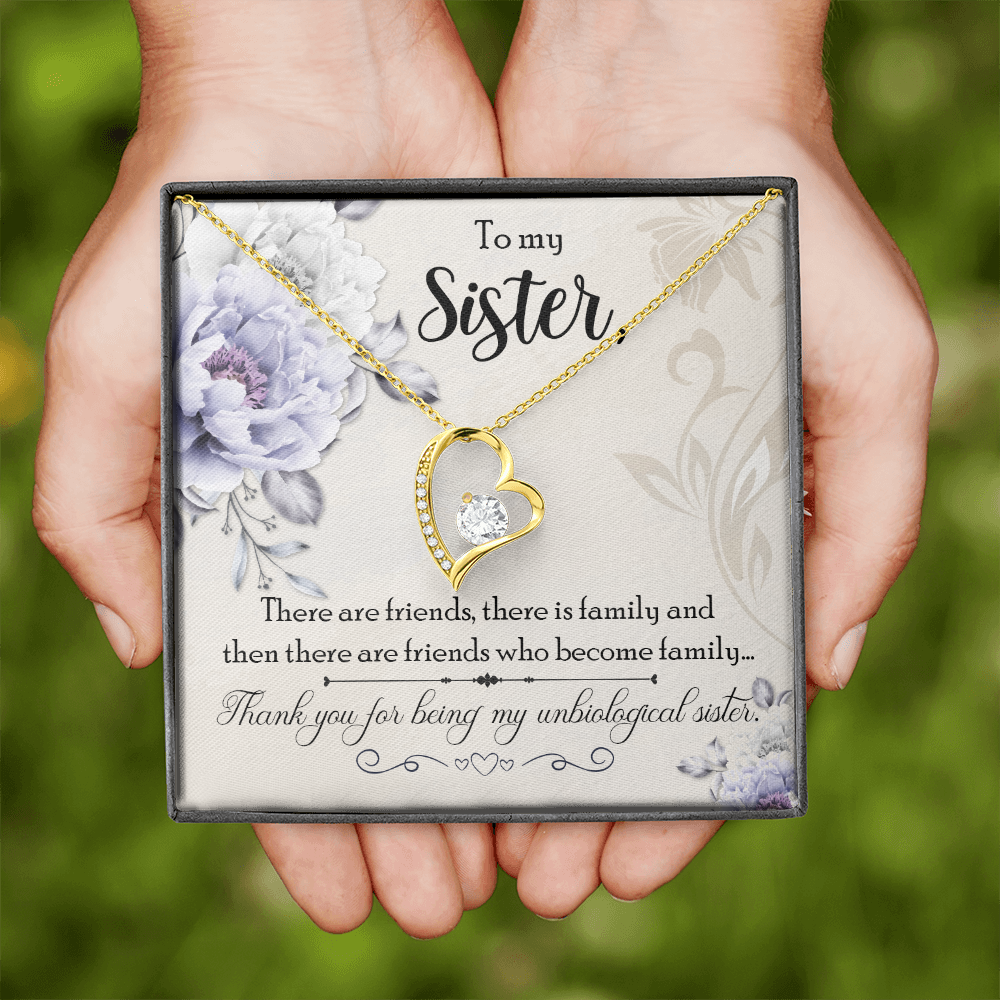 To Sister Forever Necklace w Message Card-Express Your Love Gifts