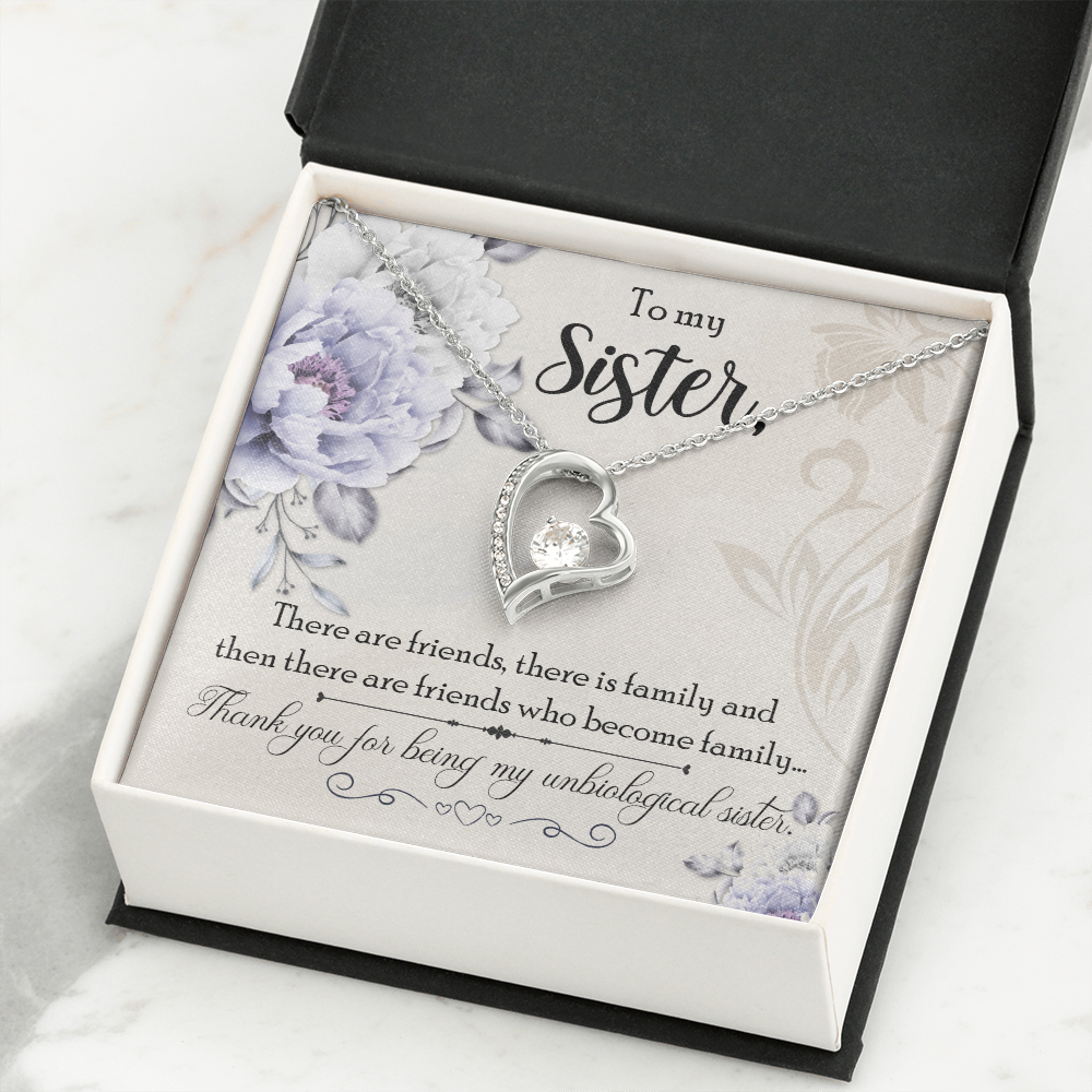 To Sister Forever Necklace w Message Card-Express Your Love Gifts