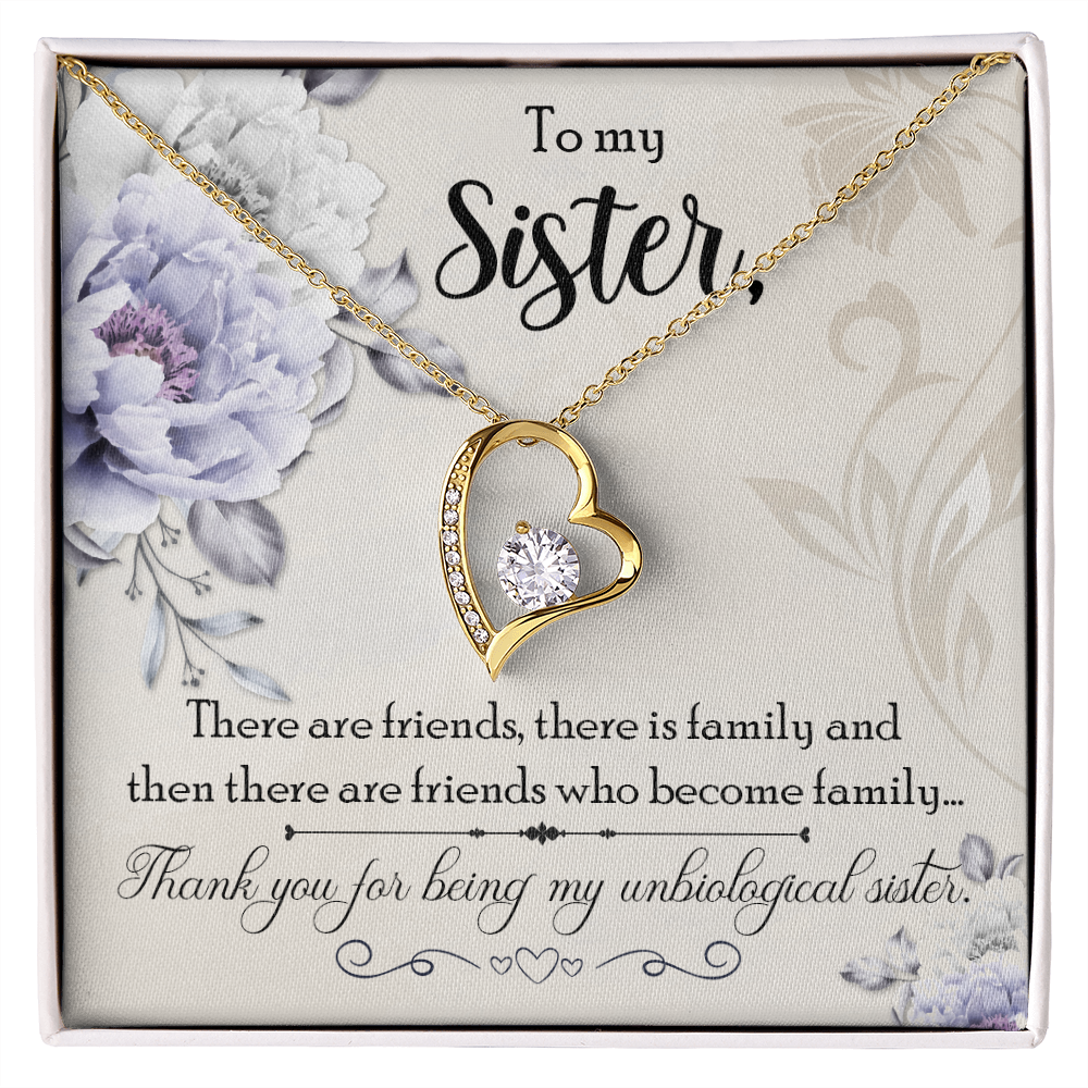 To Sister Forever Necklace w Message Card-Express Your Love Gifts