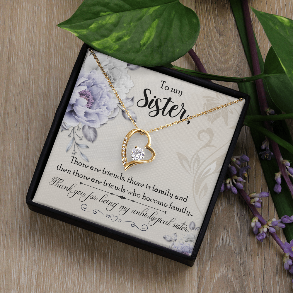 To Sister Forever Necklace w Message Card-Express Your Love Gifts