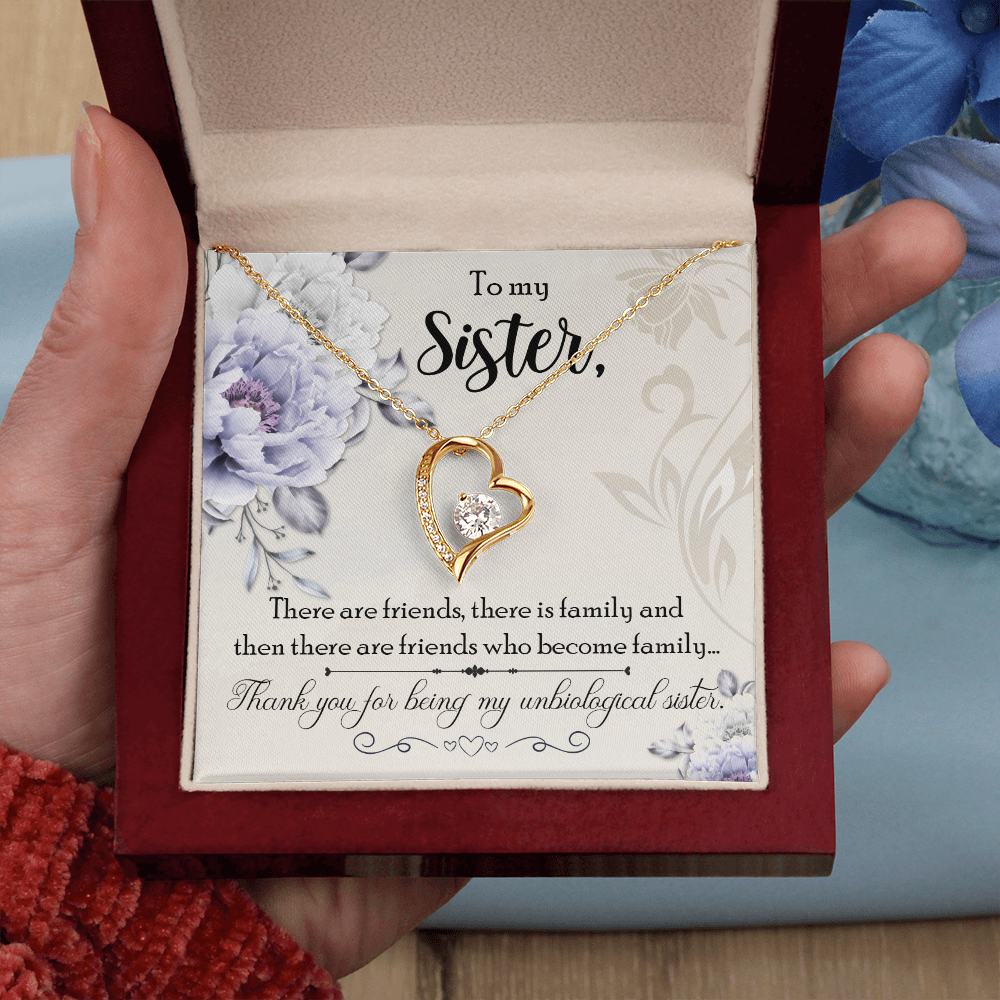 To Sister Forever Necklace w Message Card-Express Your Love Gifts