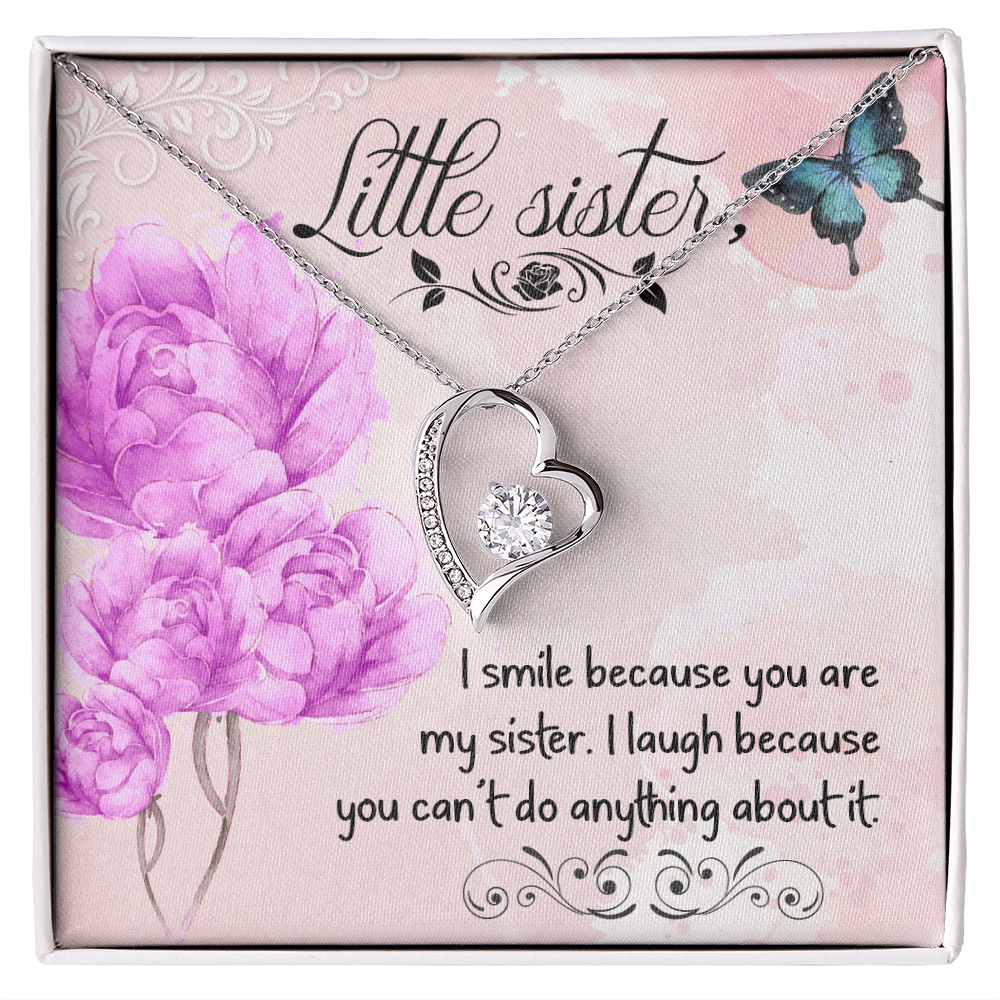 To Sister I Smile Because You Are My Sister Forever Necklace w Message Card-Express Your Love Gifts