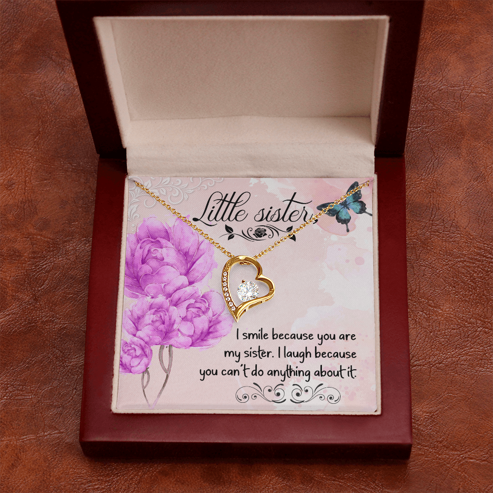 To Sister I Smile Because You Are My Sister Forever Necklace w Message Card-Express Your Love Gifts