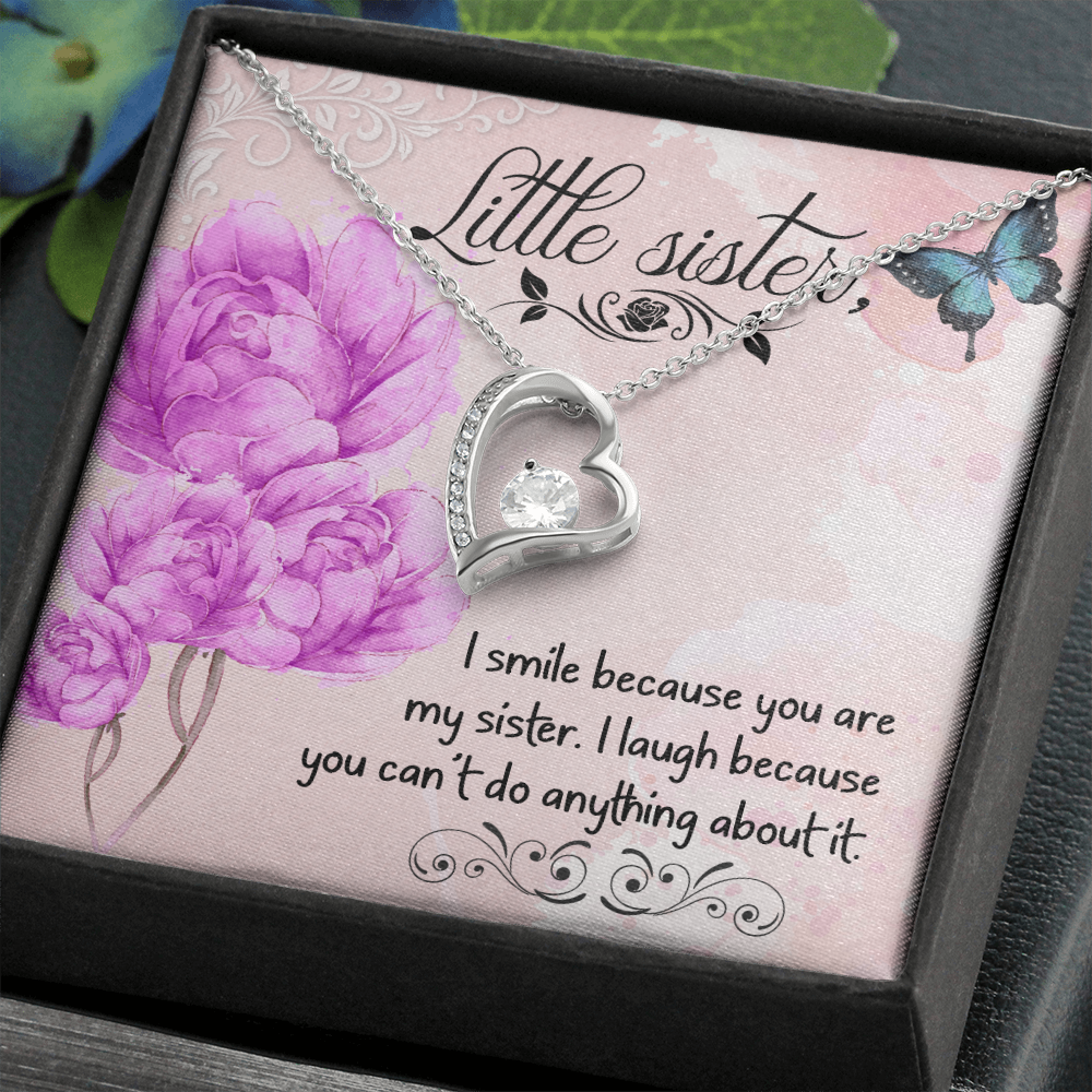 To Sister I Smile Because You Are My Sister Forever Necklace w Message Card-Express Your Love Gifts