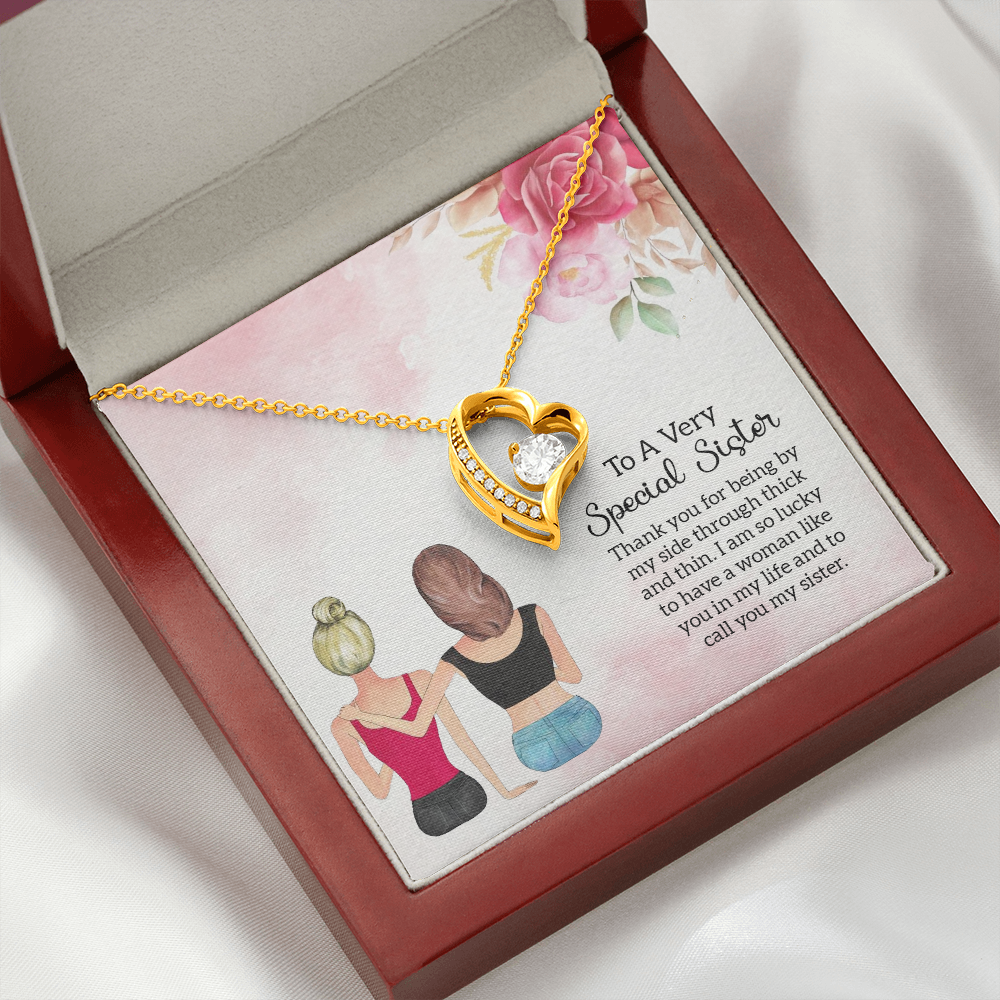 To Sister Special Sister Forever Necklace w Message Card-Express Your Love Gifts