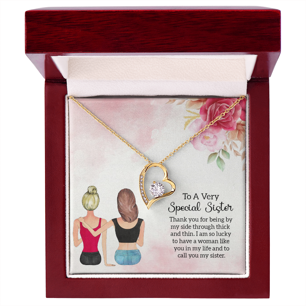 To Sister Special Sister Forever Necklace w Message Card-Express Your Love Gifts