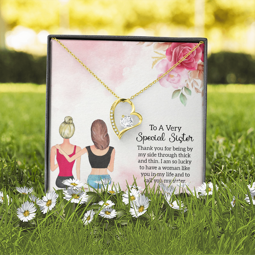 To Sister Special Sister Forever Necklace w Message Card-Express Your Love Gifts