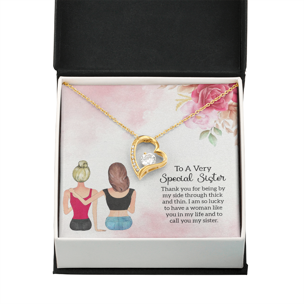 To Sister Special Sister Forever Necklace w Message Card-Express Your Love Gifts