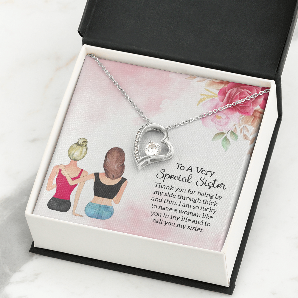 To Sister Special Sister Forever Necklace w Message Card-Express Your Love Gifts