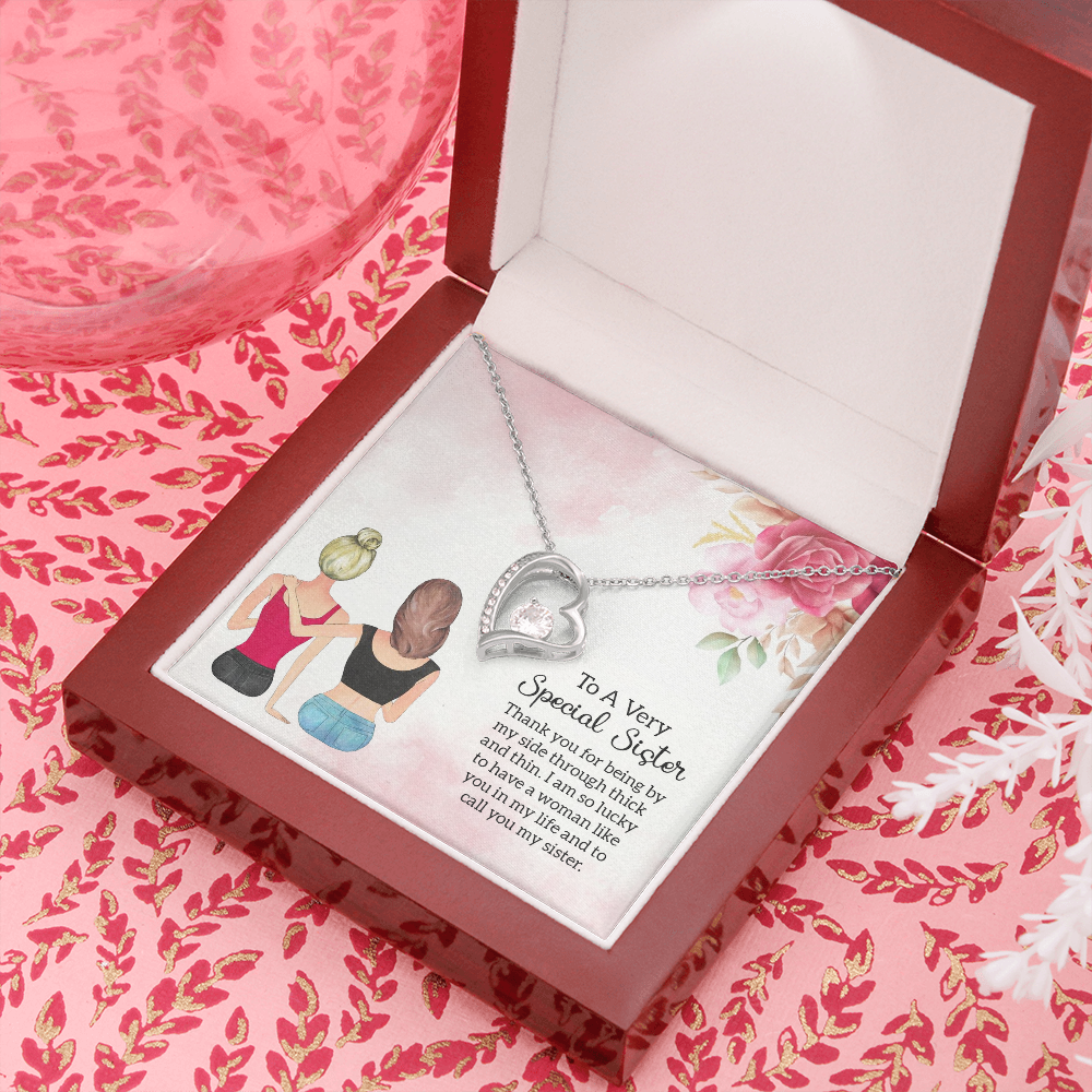 To Sister Special Sister Forever Necklace w Message Card-Express Your Love Gifts