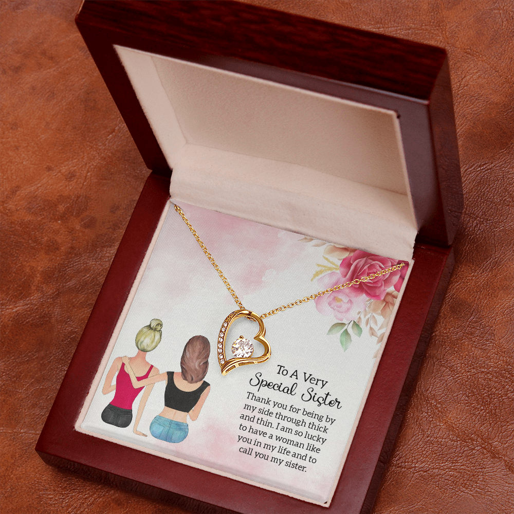 To Sister Special Sister Forever Necklace w Message Card-Express Your Love Gifts