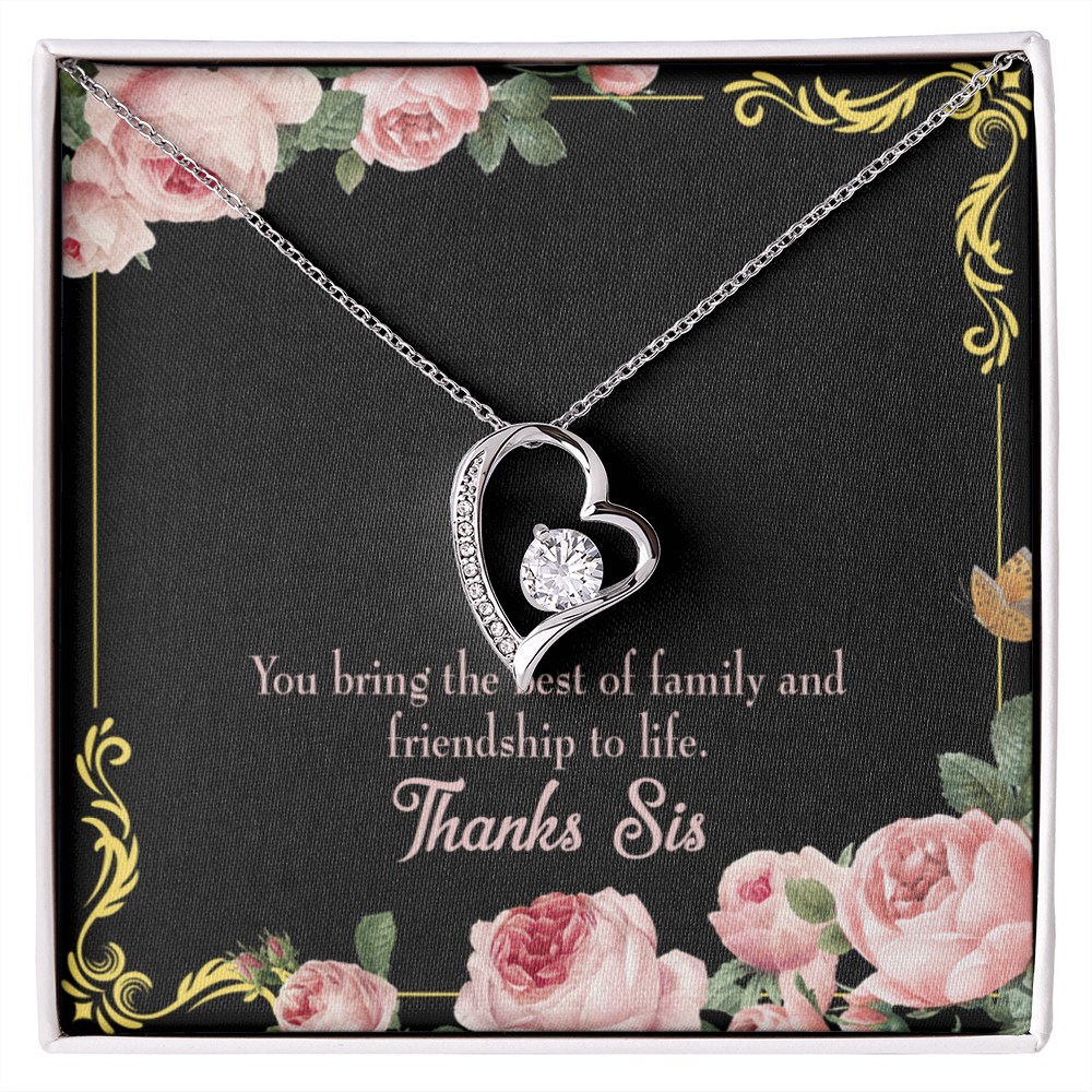 To Sister Unbiological Sister Gift Forever Necklace w Message Card-Express Your Love Gifts