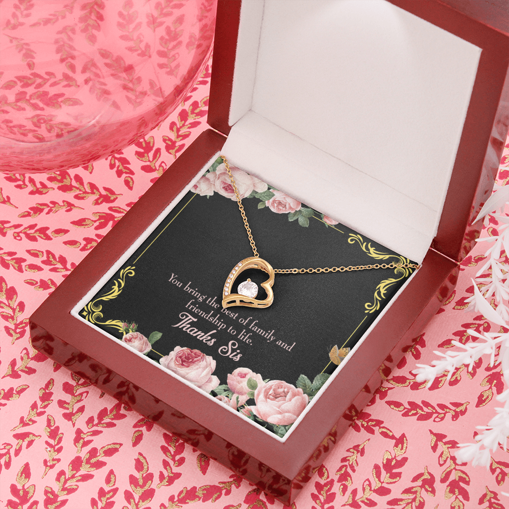 To Sister Unbiological Sister Gift Forever Necklace w Message Card-Express Your Love Gifts