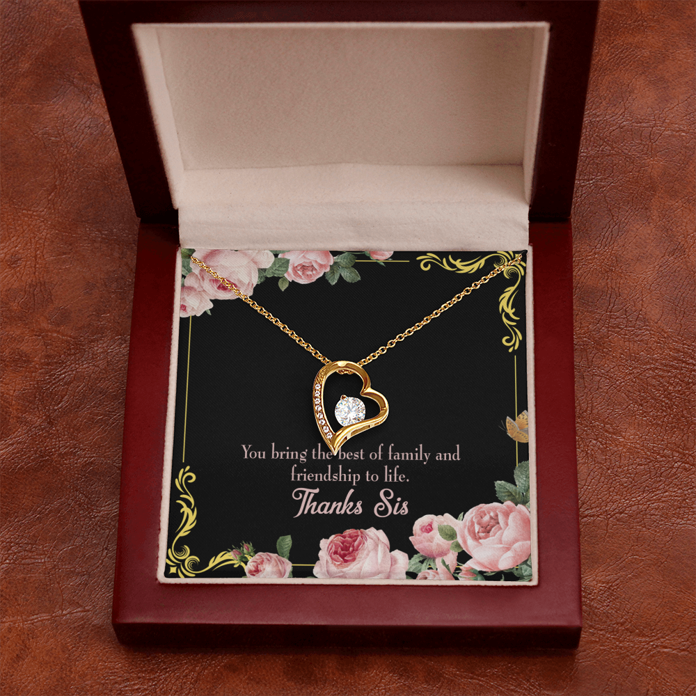 To Sister Unbiological Sister Gift Forever Necklace w Message Card-Express Your Love Gifts