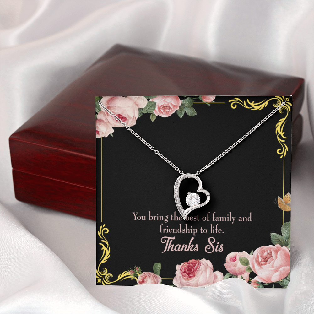 To Sister Unbiological Sister Gift Forever Necklace w Message Card-Express Your Love Gifts