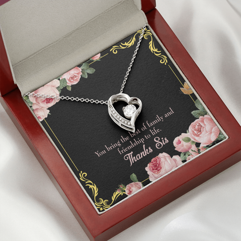 To Sister Unbiological Sister Gift Forever Necklace w Message Card-Express Your Love Gifts