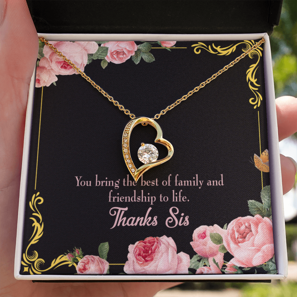 To Sister Unbiological Sister Gift Forever Necklace w Message Card-Express Your Love Gifts