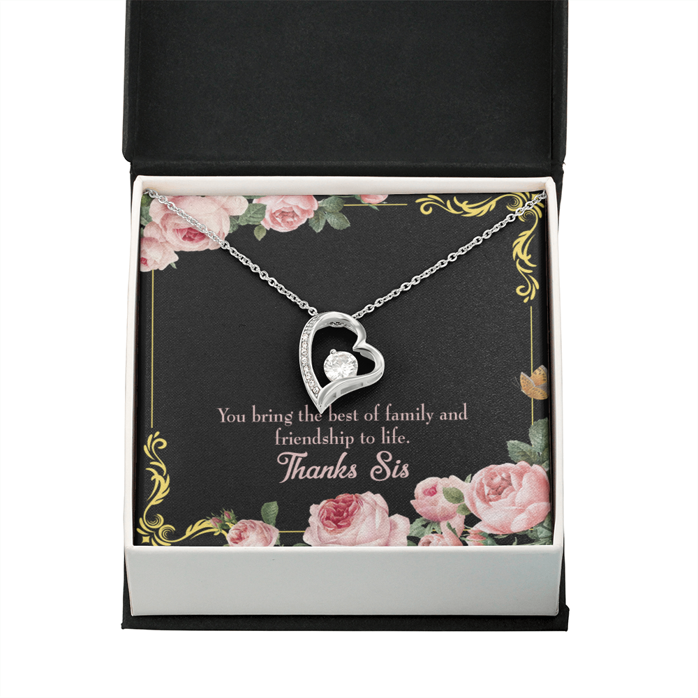 To Sister Unbiological Sister Gift Forever Necklace w Message Card-Express Your Love Gifts