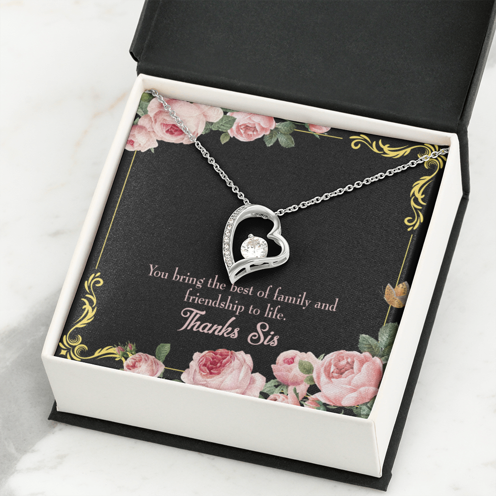 To Sister Unbiological Sister Gift Forever Necklace w Message Card-Express Your Love Gifts