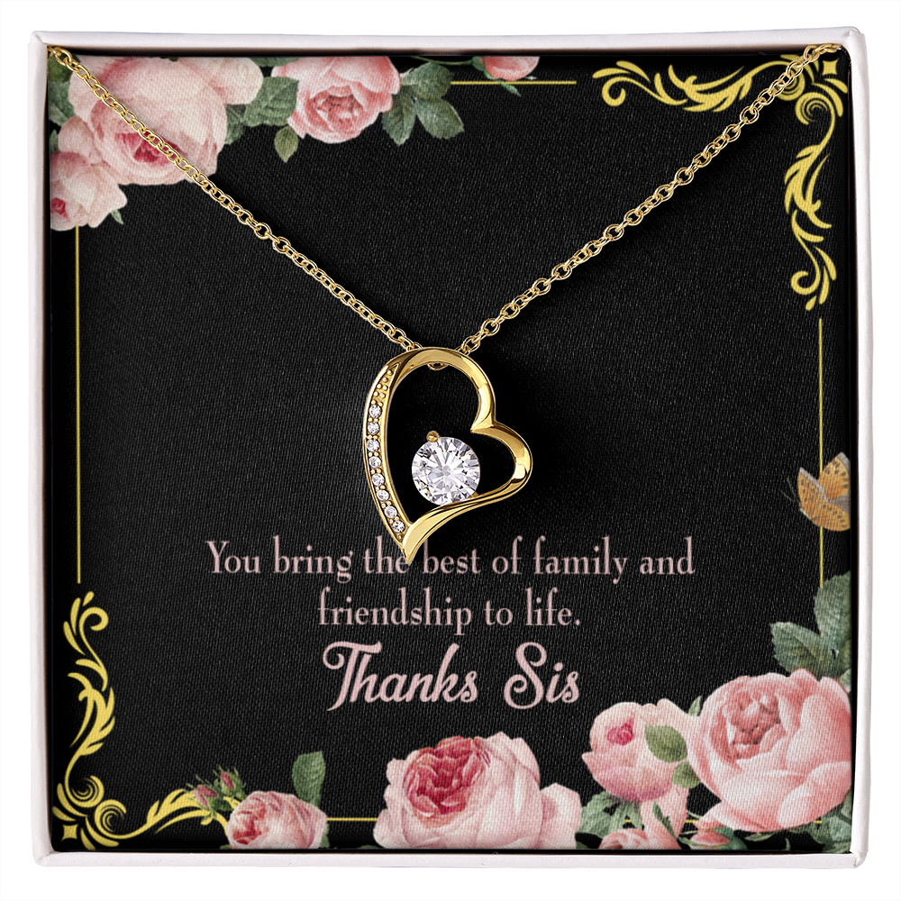 To Sister Unbiological Sister Gift Forever Necklace w Message Card-Express Your Love Gifts