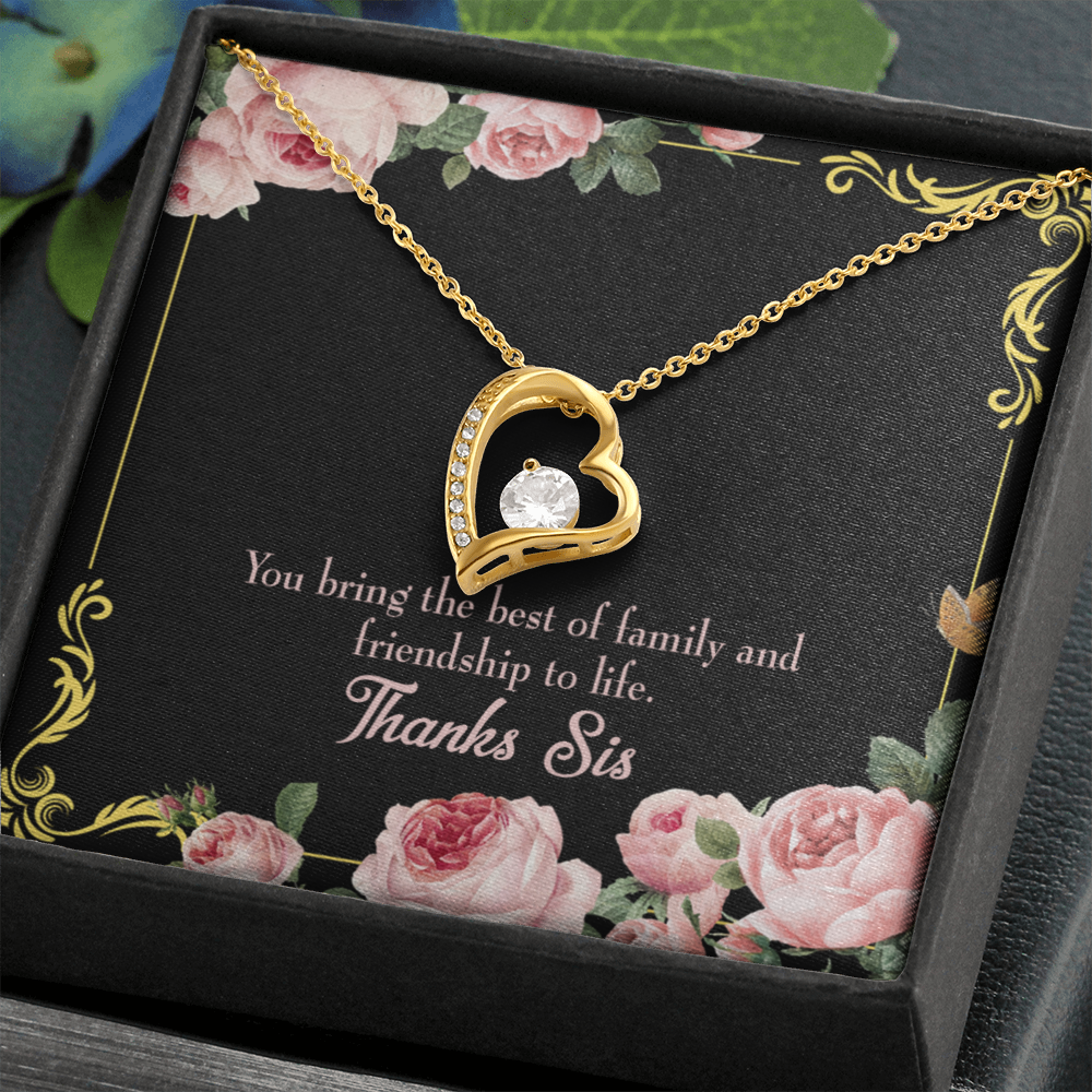 To Sister Unbiological Sister Gift Forever Necklace w Message Card-Express Your Love Gifts